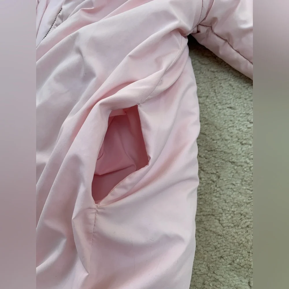 Jacadi Size 3 Years Blush Pink Bow Front Puffer Coat